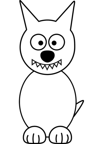 Cartoon Wolf Coloring Page